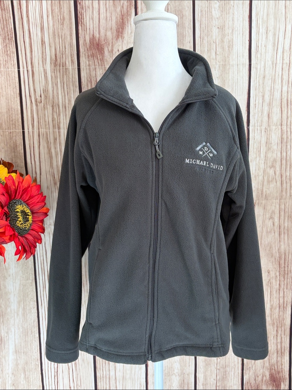 Ouray Sportswear Michael David Winery Charcoal Full-Zip Fleece Jacket